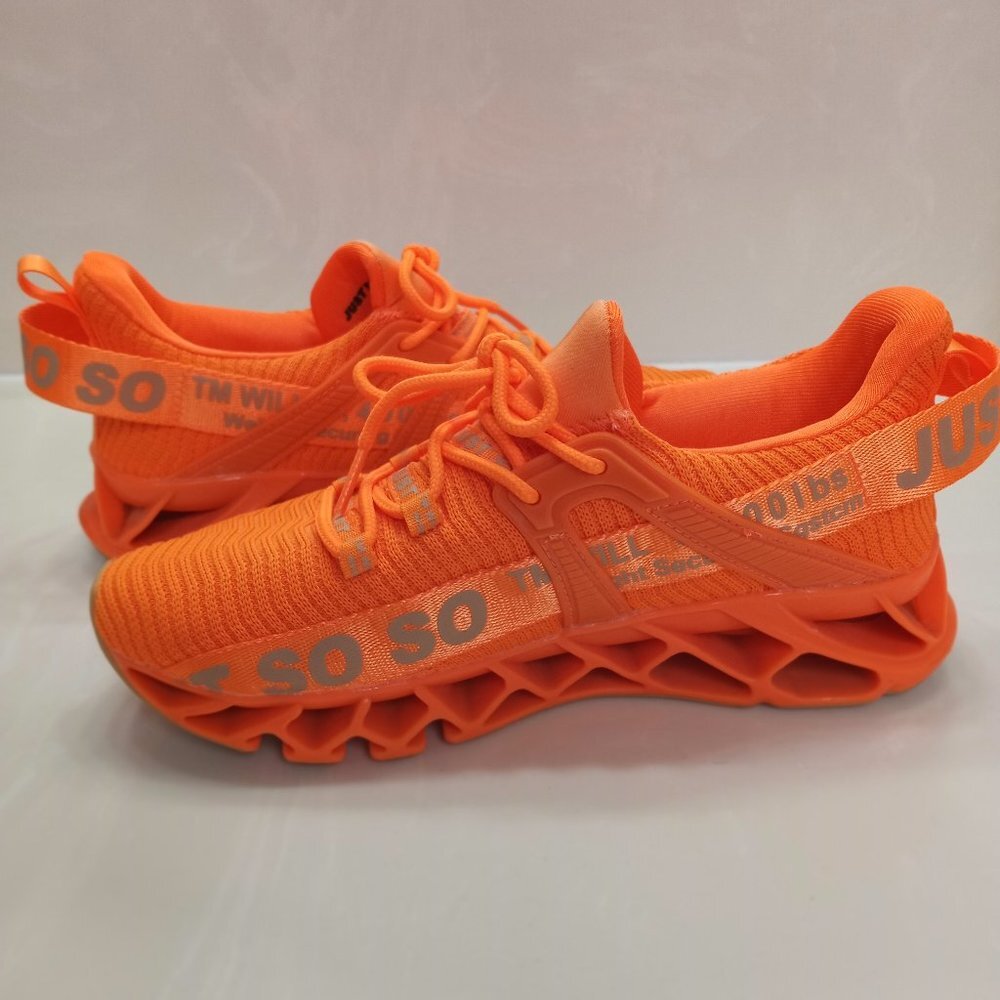 Women’s Athletic Chunky Knit Sneakers in Bright Orange